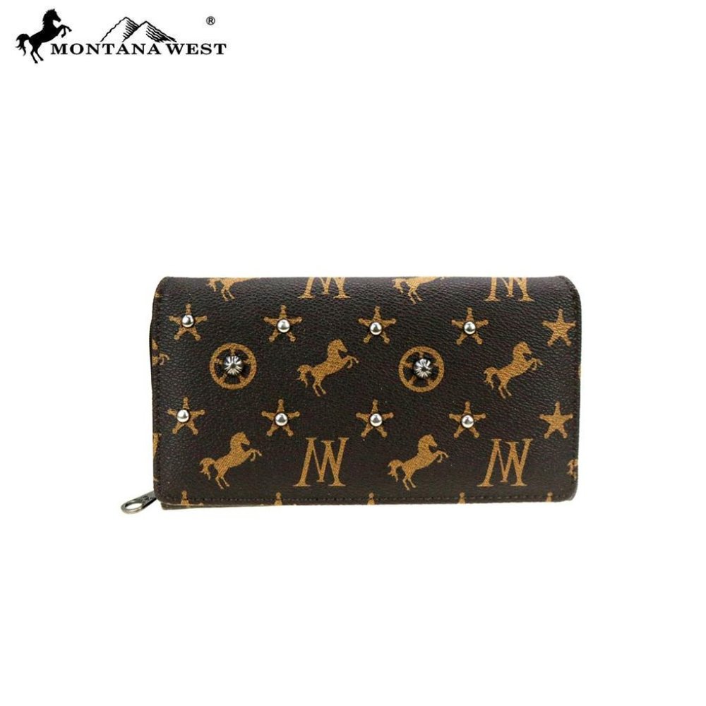 NWT Montana West Signature Monogram Wallet